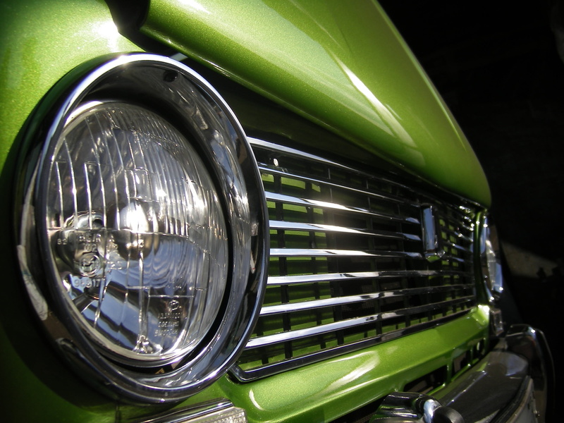 bumper, green, land Vehicle, transportation, vintage, alloy, outdoors, day, grille, penny, vintage car, headlight, motor vehicle, mode of transportation