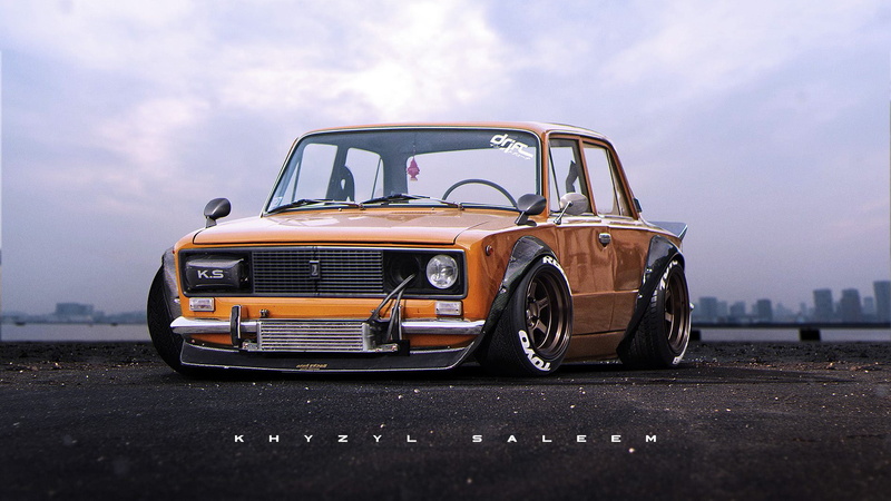 digital art, Khyzyl Saleem, VAZ 2106, render, LADA, 720P, VAZ