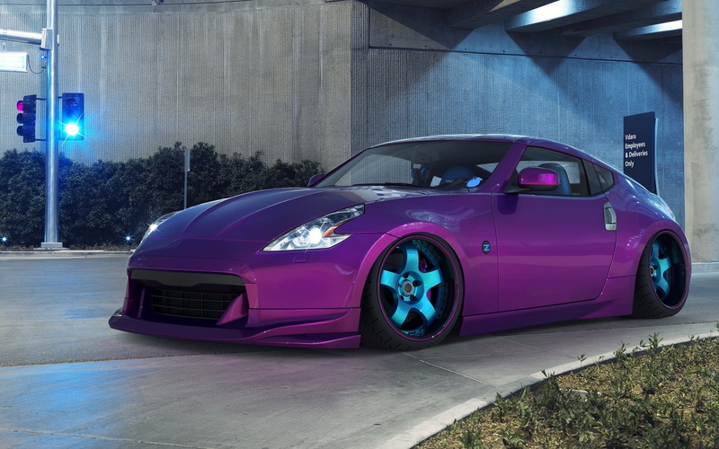 pink, road, Nissan, outdoors, garage, motor vehicle, coupe, no people, built structure, day, machine, luxury, avto, stationary, transportation, illuminated