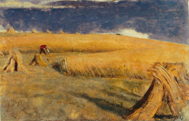 field, the harvest, William Holman Hunt, landscape, 1080P, NIVA IN WELLE, hills, picture