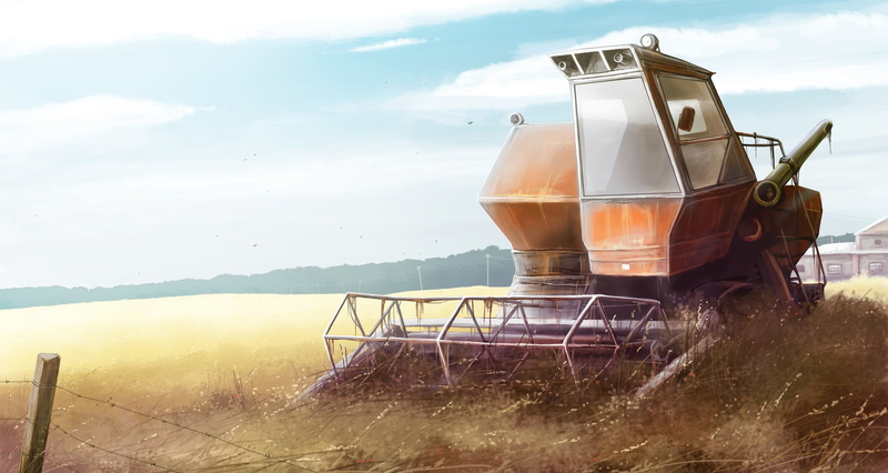 drink, household equipment, field, coffee - drink, mountain, vehicle, outdoors, water, cup, orange, glass - material, mug, gardening, day, coffee, tractor