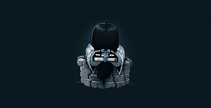 Ring (Movie), 1080P, Samara, artwork, simple background