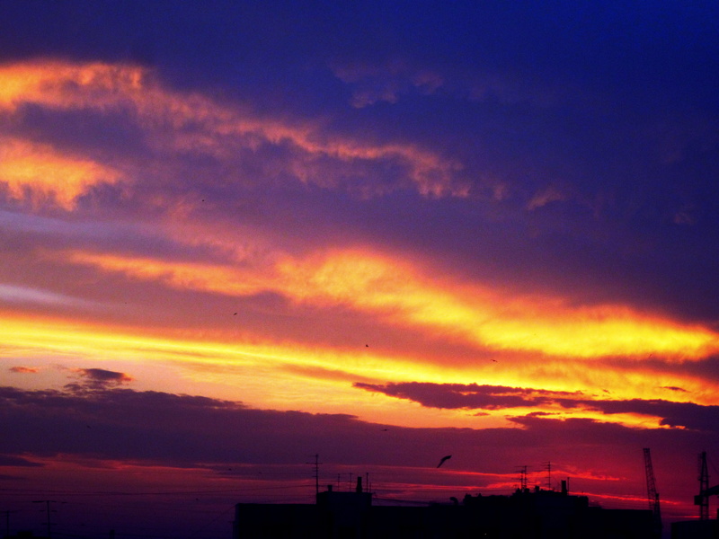 Samara, orange color, cloud - sky, no people, Evening, built structure, building exterior, tranquility, sunset, low angle view, pink, dramatic sky, idyllic