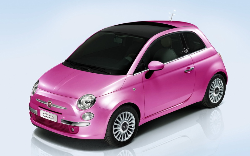 barbie, hatchback, pink, dodger, ram, fiat, Fiat 500, door, 1080P