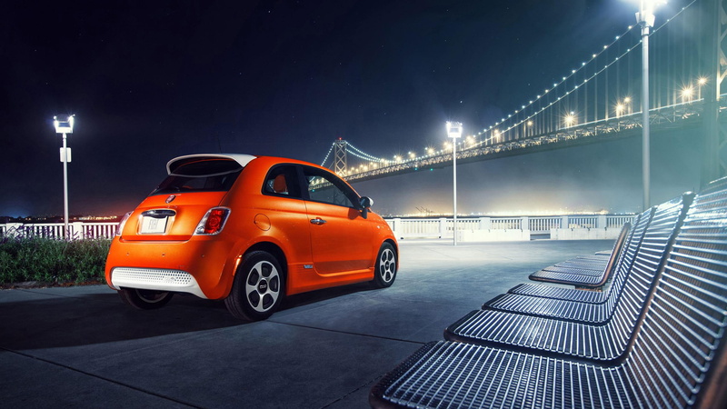 2014, e, 500e, hatchback, orange, 2K, fiat, door, cars