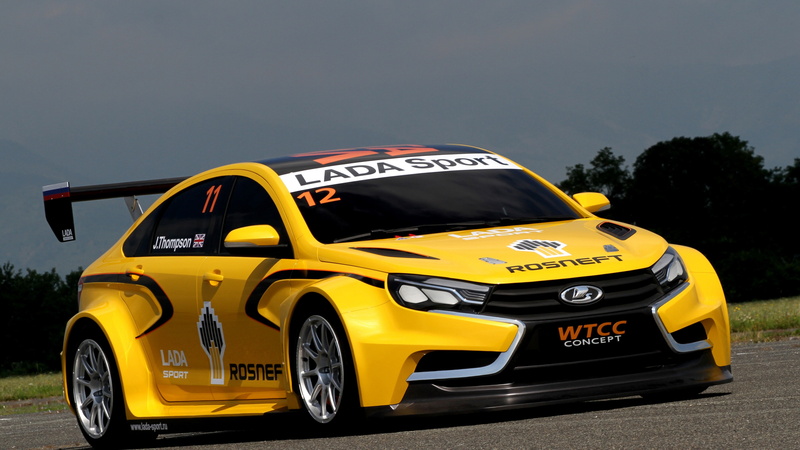 sports, test drive, 4K, car, sports car, Lada Vesta, 2015 cars, Lada Vesta WTCC, yellow, review, front