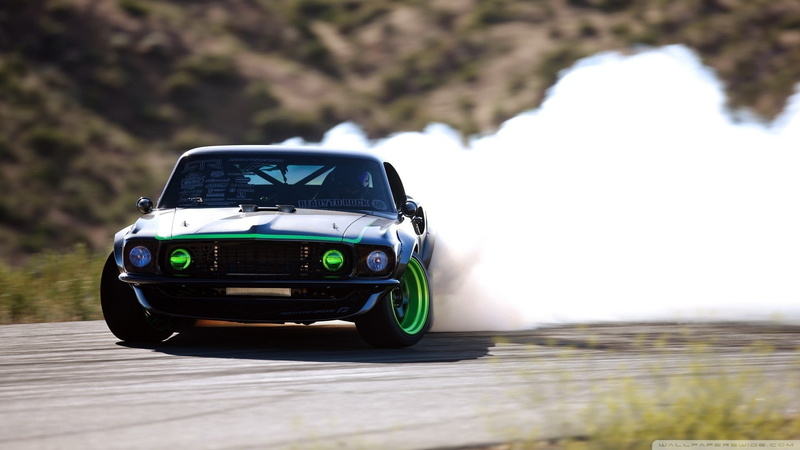 Drifting, 1080P, sports car, car, Ford Mustang, muscle car