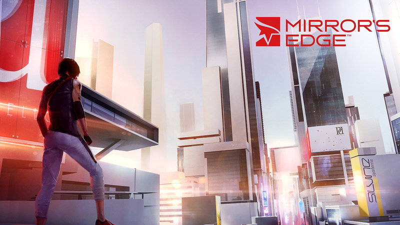 gamers, adult, Mirrors Edge, young adult, sunlight, city, outdoors, city life, women, day, building exterior, 1080P, standing, sign, digital composite