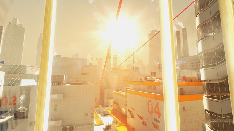 Mirrors Edge, sunlight, nature, video games, lens flare, built structure, glass - material, industry, no people, architecture, outdoors, sunny, sun, building