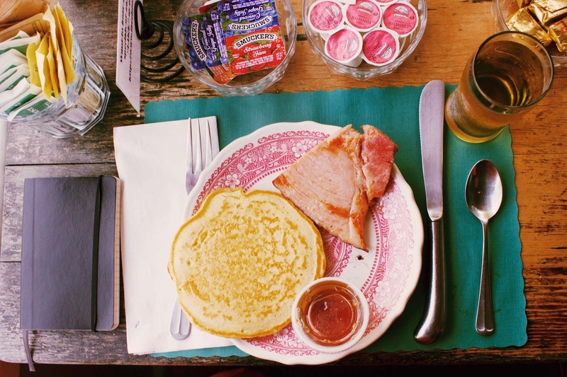 ready-to-eat, morning, table, top, still life, wood - Material, eating utensil, indoors, edge, drink, freshness, fork, serving size, kitchen utensil, scalloped
