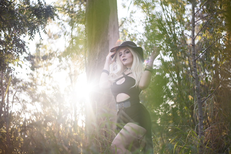 day, blonde, plant, clothing, sunlight, 1080P, black outfits, standing, real people, model, young women, casual clothing, young adult, three quarter length