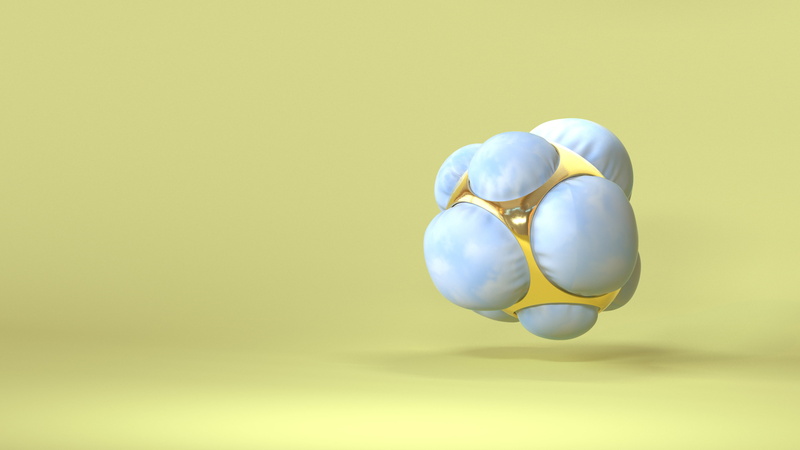 gold chains, Octane, fabric, render, 4K, minimalism