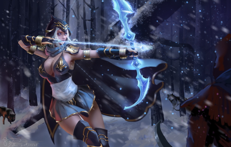 Ashe (League of Legends), 4K, League of Legends, muyuan
