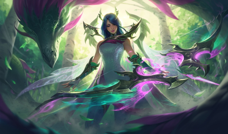 lol, Ash, Эш скин, Riot Games, Ashe, 4K, Fae Dragon Ashe, Girl, League Of Legends, Ashe skin