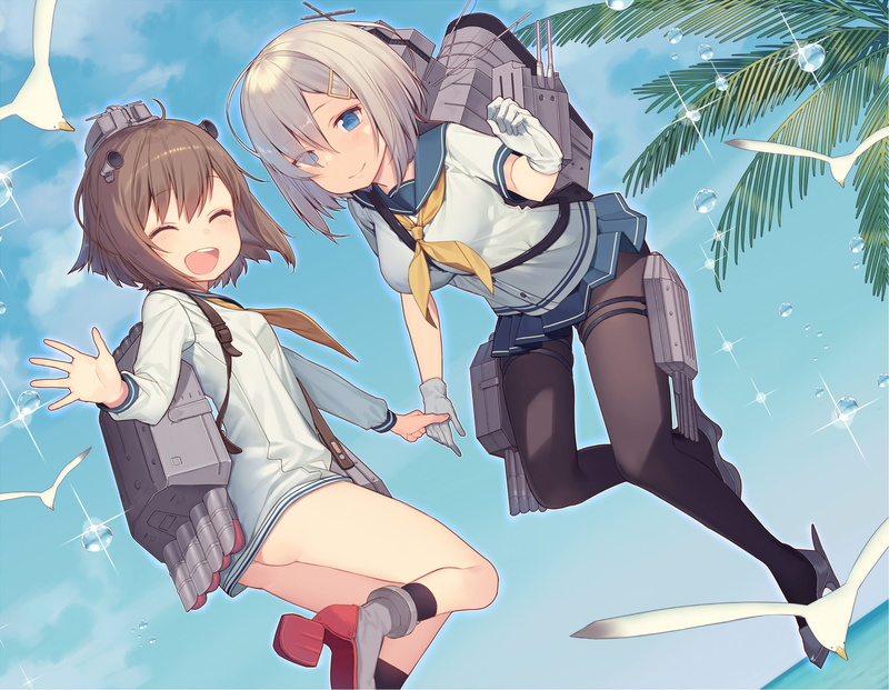 bonding, brunette, ass, friendship, young adult, young women, dress, blue eyes, illustration, underwear, wearing, two people, adult, school uniform, positive emotion