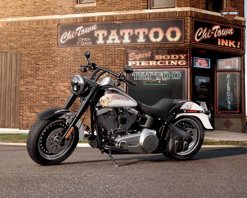 Motorcycle, 720P, Harley-Davidson Fat Boy, Harley-Davidson, Bike