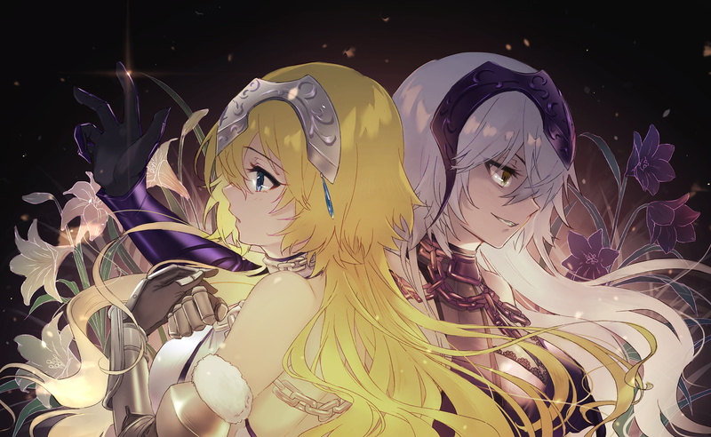 Ruler (Fate/Apocrypha), Jeanne dArc (Fate Series), Yellow Eyes, White Hair, Fate Series, Blue Eyes, 2K, Blonde, Jeanne dArc Alter, Fleur-De-Lis, Fate/Grand Order