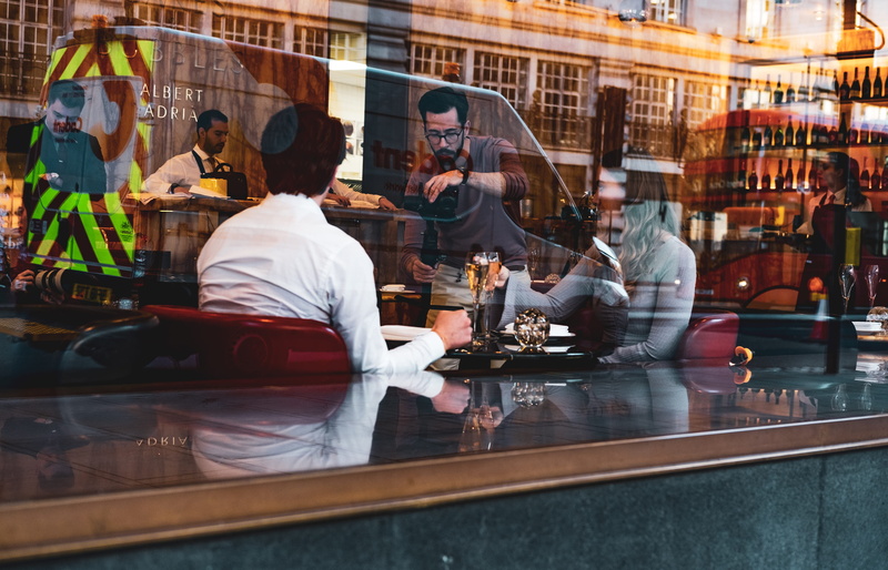 glass, education, food and drink, working, people, women, panel, tables, window, inside, architecture, adult, table, shelf, 4K, indoors, reflection, group of people