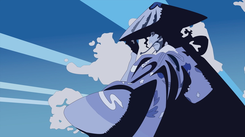 1080P, outdoors, male likeness, human representation, sky, no people, clear sky, anime, silhouette, Bleach, day, Shunsui Kyōraku, low angle view, creativity