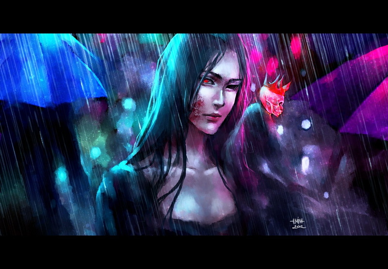 looking at camera, contemplation, front view, hair, one person, fashion, beautiful woman, real people, adult, NanFe, skull, beauty, long hair, fantasy girl