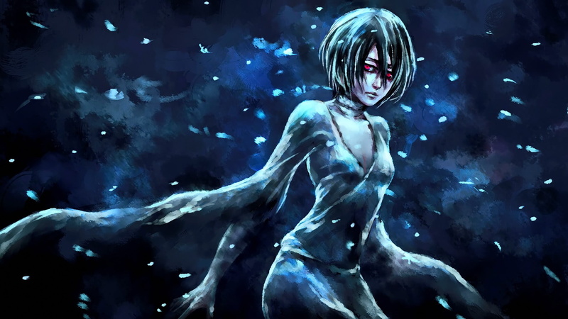 beautiful woman, NanFe , tranquility, arts culture and entertainment, women, nature, illuminated, Kuchiki Rukia, blue, 1080P, silver colored, anime girls