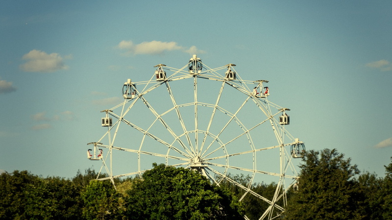 carnival, motion, round, photo, amusement, fun, holiday, no people, fairground, big, blue, amusement park, joy, architecture, high, summer, 1080P, park