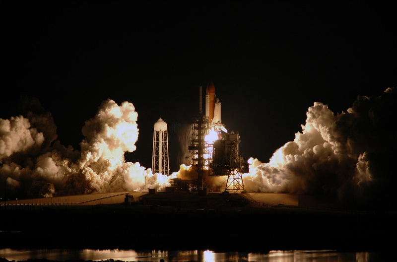 Night, copy space, Baikonur, Start, outdoors, building, smoke - physical structure, architecture, pollution, built structure, building exterior, illuminated