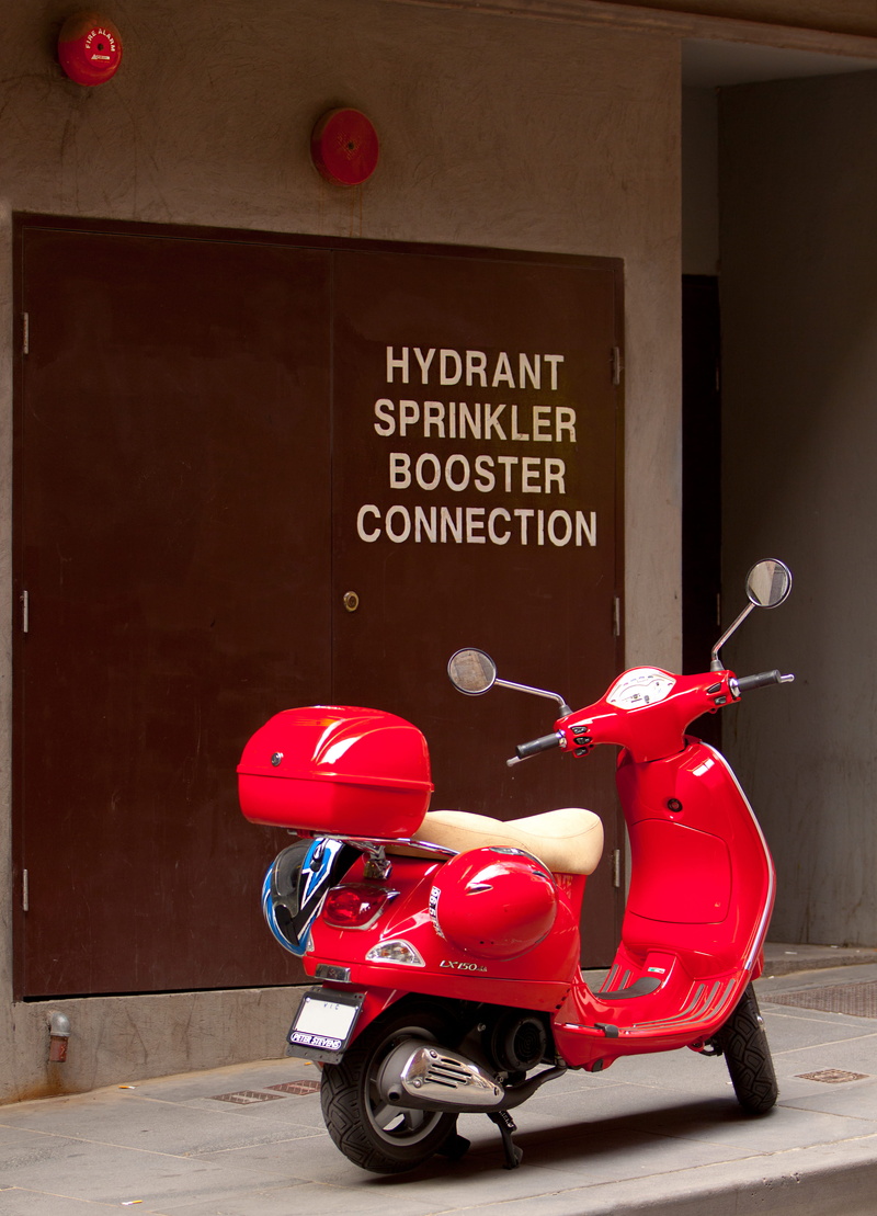 land vehicle, sidewalk, western script, transportation, 4K, parking, motorcycle, built structure, travel, street, hydrant, melbourne, communication, red