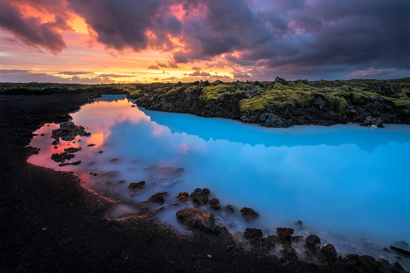 nature, trees, non-urban scene, water, idyllic, cloud - sky, scenics - nature, 720P, reflection, environment, sky, orange color, lava, dramatic sky, river