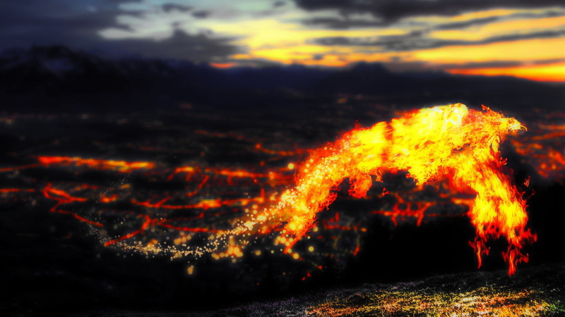 phoenix, digital art, lava, 1080P