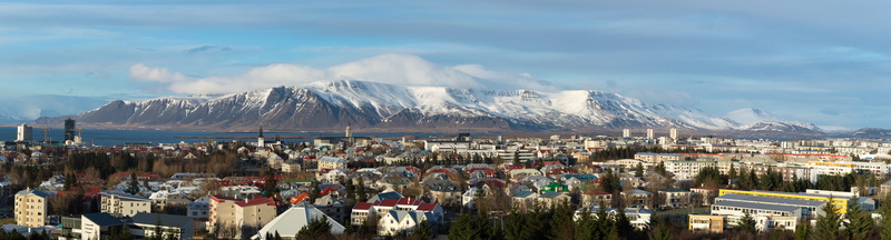 mountain peak, cold temperature, buildings, houses, reykjavík, pollution, reykjavik, mountain range, residential district, no people, winter, building exterior