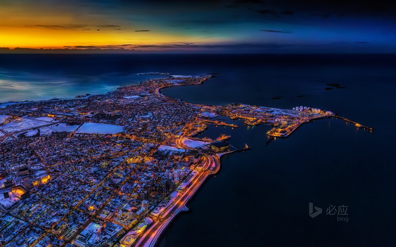 scenics - nature, bay, beach, horizon over water, beauty in nature, land, transportation, night, sky, cloud - sky, sea, aerial view, nature