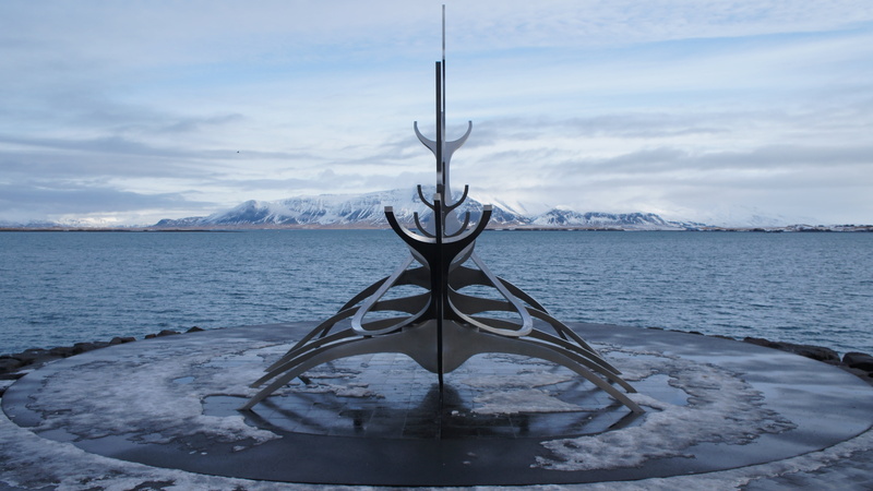 landscape, sky, day, snow, tranquility, transportation, non-urban scene, cold temperature, landmark, solfar sun voyager, famous, tranquil scene, monument
