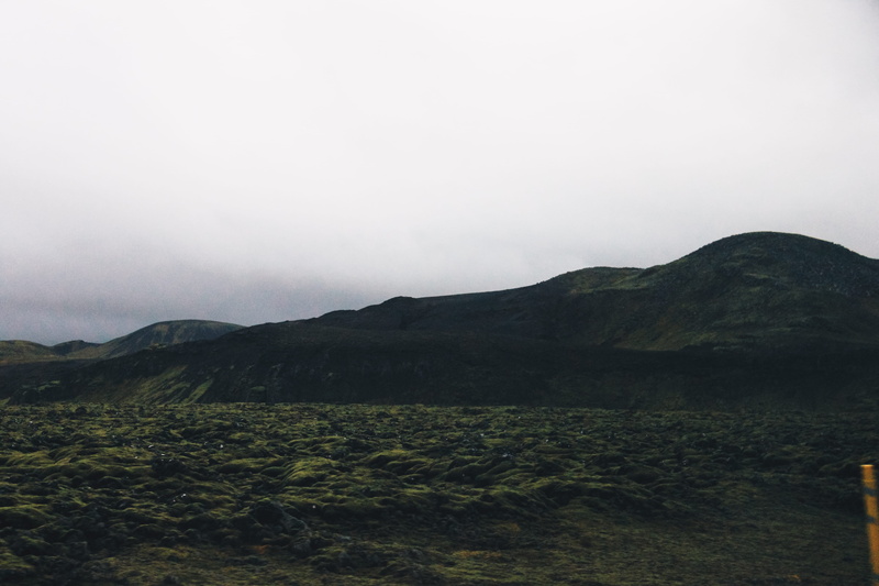 sky, fog, mountain range, tranquil scene, beauty in nature, autumn, day, field, outdoors, lava, reykjavik, no people, remote, copy space, nature, scenics - nature