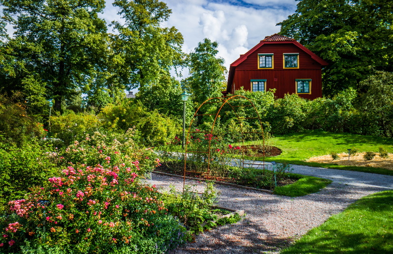 architecture, swedish, skansen, 4K, tree, no people, ornamental garden, green color, sweden, residential district, day, water, lake, garden, traditional