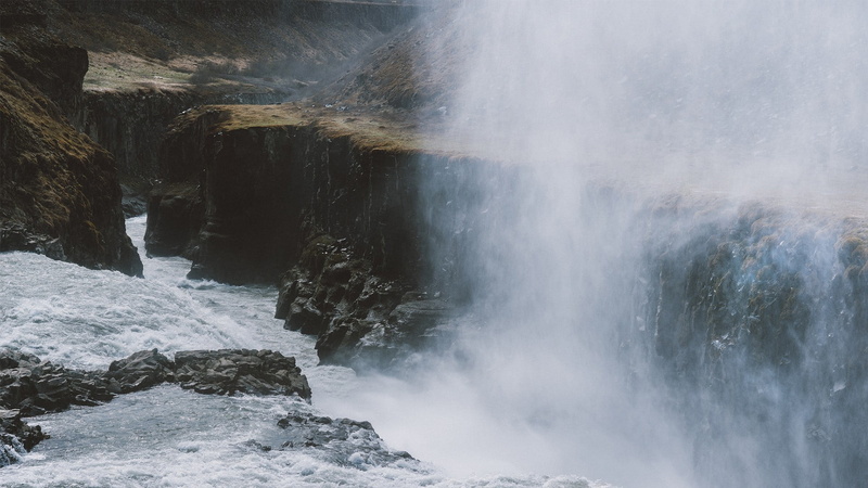 body, rock - object, water, rock, blurred motion, gullfoss, scenics - nature, view, flowing water, outdoors, motion, long exposure, waterfall, flowing