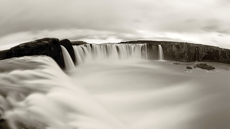 cliff, nature, water, overcast, 1080P, landscape, waterfall