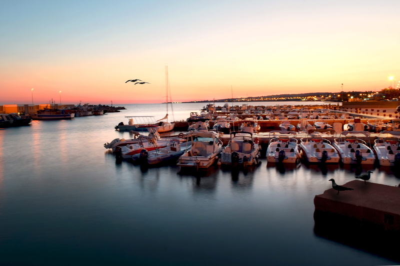 sea, no people, tranquillity, sunset, nature, marina, beauty in nature, dusk, moored, waterfront, travel, torre pali, reflection, transportation, 5K, summer