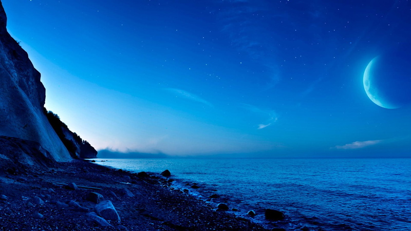 1080P, denmark, scenery, moonlight ocean, ocean, moonlight, ocean scenery