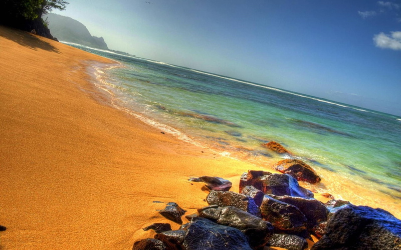 yellow, desktop, background, 2K, beach, kauai, hawaii, hideaways, s