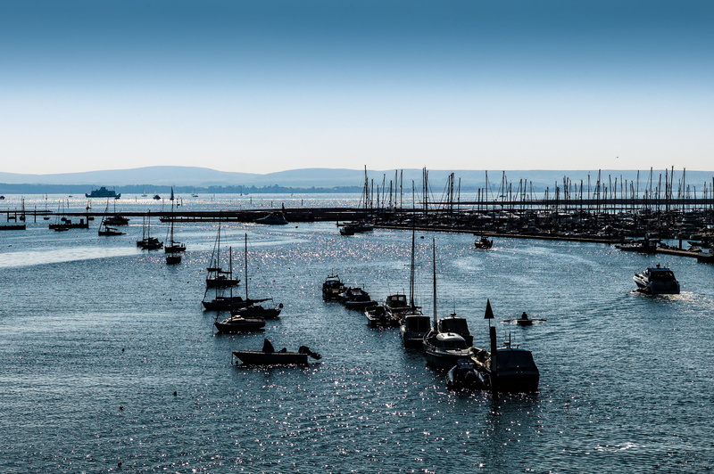 nature, harbor, masts, transportation, tranquil scene, post, scenics - nature, island, lymington, sea, 2K, tranquility, day, mode of transportation, nautical vessel
