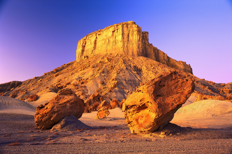 desert, formation, stone, 4K, ladnscape, America, Sunset, brown, Mountain, sky, rock, Prairie