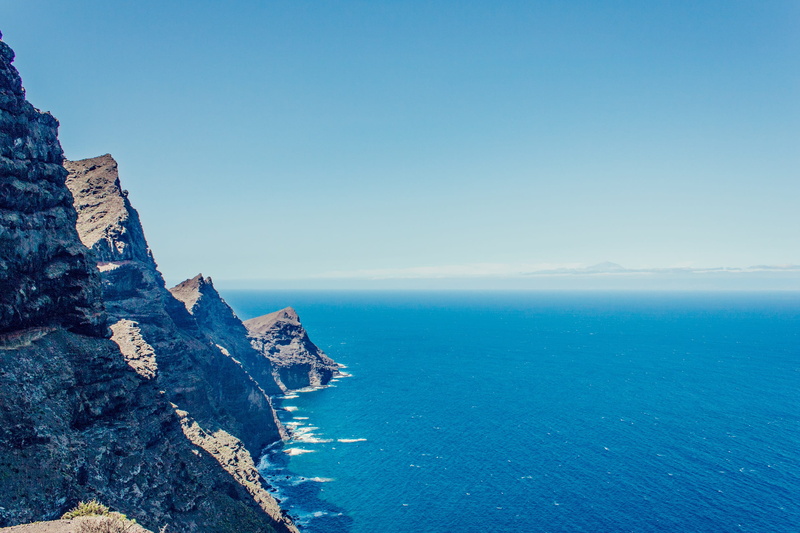 beauty in nature, cliff, horizon over water, blue, Sea, environment, sky, water, scenics - nature, canary islands, land, tranquility, rock - object, rocks