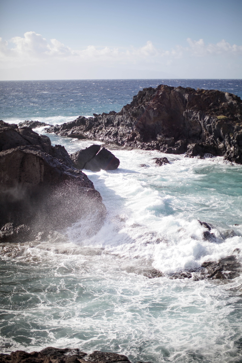 nature, islands, sea, scenics - nature, breaking, rock, outdoors, horizon over water, tenerife, surfing, 5K, surf, rock - object, power in nature, volcanic