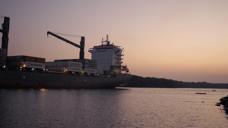 water, architecture, container ship, industry, no people, ecuador, passenger craft, guayaquil, 4K, dusk, cargo, mode of transportation, ship, built structure