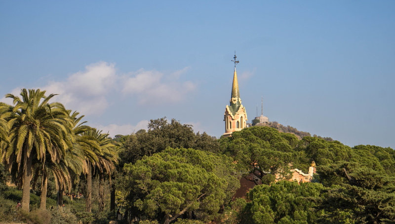 design, place of worship, the past, outdoor, structure, nature, tower, landmark, plant, ceramic, spire, travel destinations, famous, guell park, building exterior