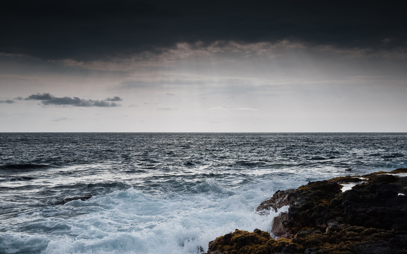 rocas, 2K, cielo, mar, naturaleza