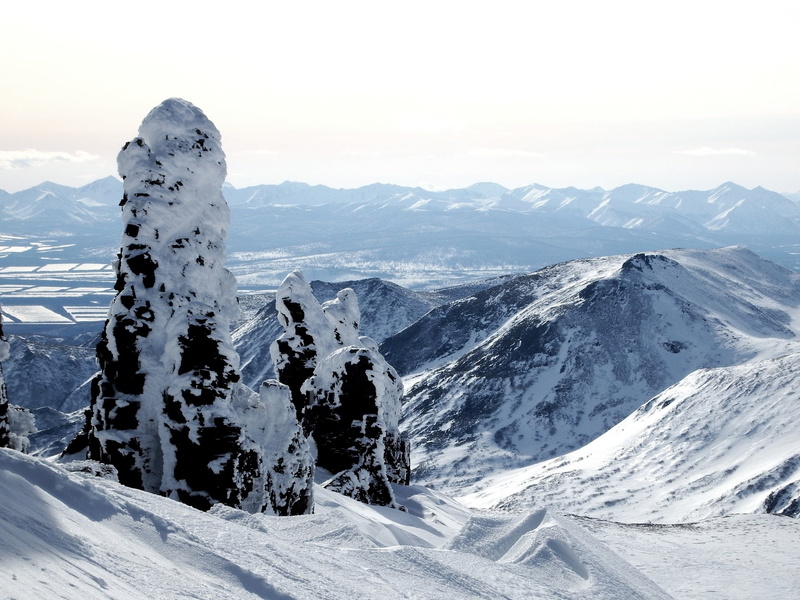 mountain range, sunset, snowdrifts, scenics, plateau, tranquility, pillars, caccuri, 1080P, snowcapped mountain, ridge, kamchatka, rocks, sky, mountain peak