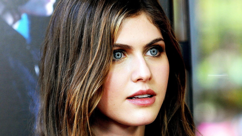 actress, blue eyes, Alexandra Daddario, women, colourfull, celebrity, brunette, 1080P