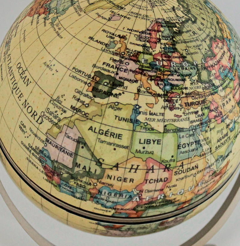 planet - space, antique, sphere, globe, space, 2K, indoors, earth, world map, topography, globe - man made object, no people, direction, close-up, guidance